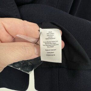 NWOT TALBOTS aberdeen blazer jacket cotton preppy office career navy blue 12P